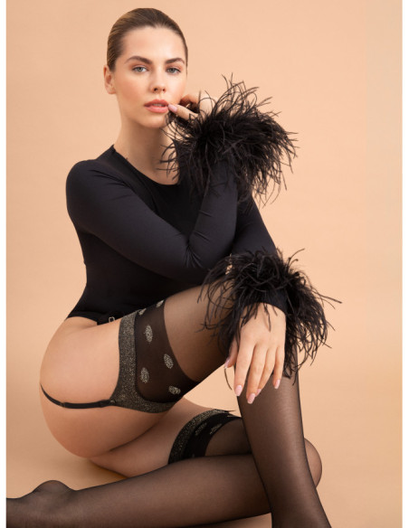 Transparentne pończochy błysk manszetą Fiore Luxe 20 den